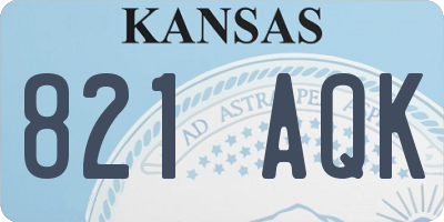 KS license plate 821AQK
