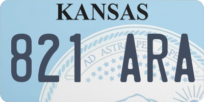 KS license plate 821ARA
