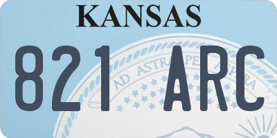 KS license plate 821ARC