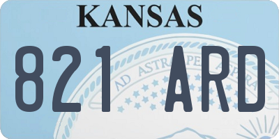 KS license plate 821ARD