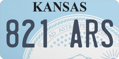 KS license plate 821ARS