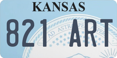 KS license plate 821ART