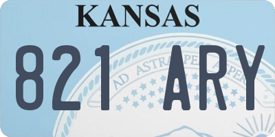 KS license plate 821ARY
