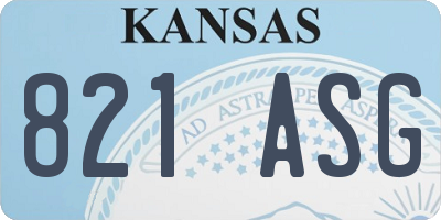 KS license plate 821ASG