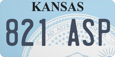 KS license plate 821ASP