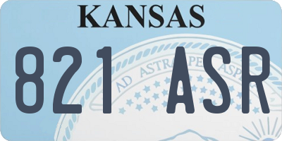 KS license plate 821ASR