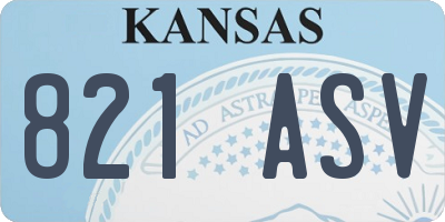 KS license plate 821ASV