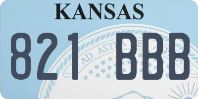 KS license plate 821BBB
