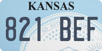 KS license plate 821BEF