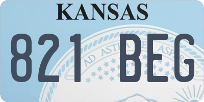 KS license plate 821BEG
