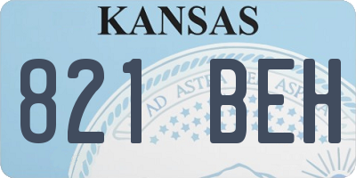 KS license plate 821BEH