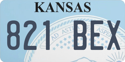 KS license plate 821BEX