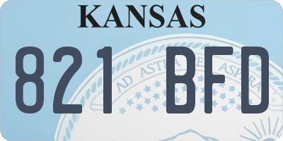 KS license plate 821BFD