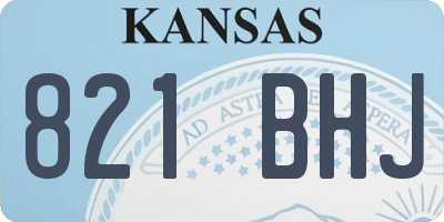 KS license plate 821BHJ