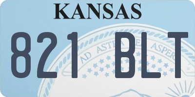 KS license plate 821BLT