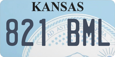 KS license plate 821BML