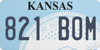 KS license plate 821BOM