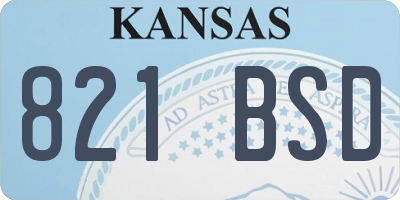 KS license plate 821BSD