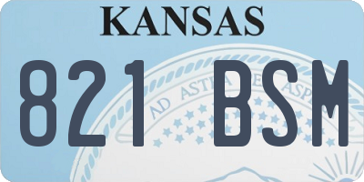 KS license plate 821BSM