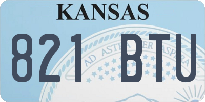 KS license plate 821BTU