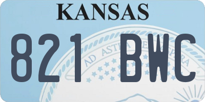 KS license plate 821BWC