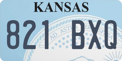 KS license plate 821BXQ