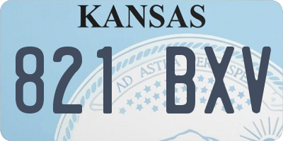 KS license plate 821BXV