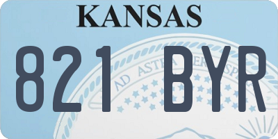 KS license plate 821BYR