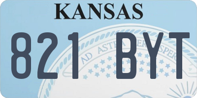 KS license plate 821BYT