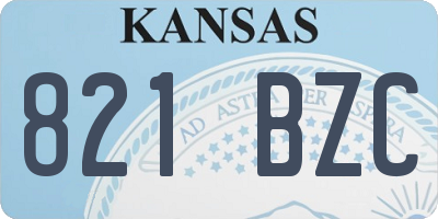 KS license plate 821BZC
