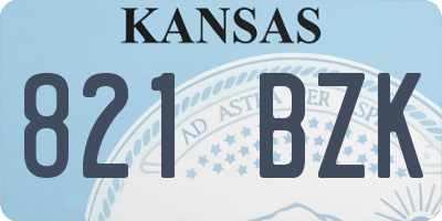 KS license plate 821BZK