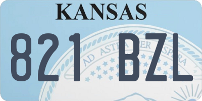 KS license plate 821BZL