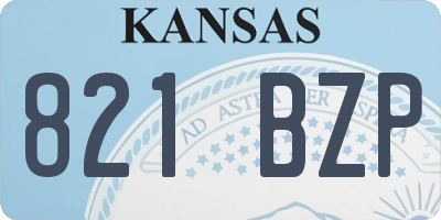 KS license plate 821BZP