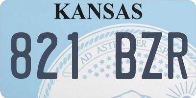 KS license plate 821BZR