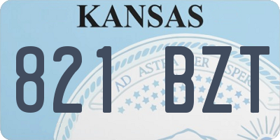 KS license plate 821BZT