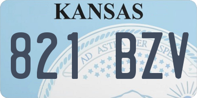 KS license plate 821BZV