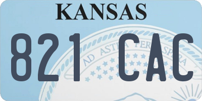 KS license plate 821CAC