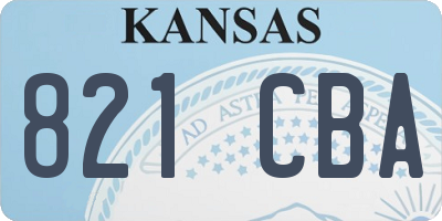 KS license plate 821CBA