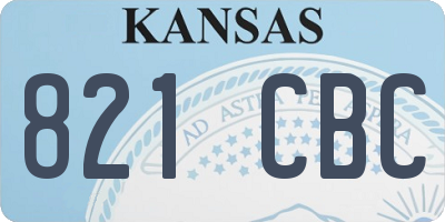 KS license plate 821CBC