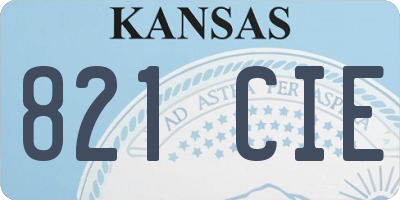 KS license plate 821CIE