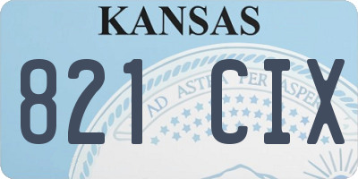 KS license plate 821CIX