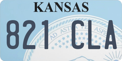 KS license plate 821CLA