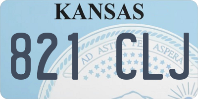 KS license plate 821CLJ