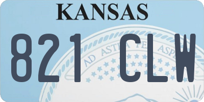 KS license plate 821CLW