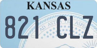 KS license plate 821CLZ