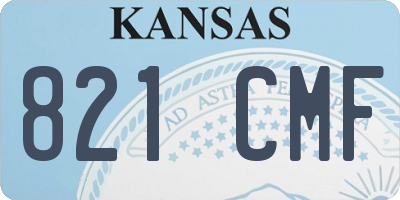 KS license plate 821CMF