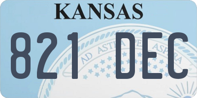 KS license plate 821DEC