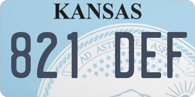 KS license plate 821DEF