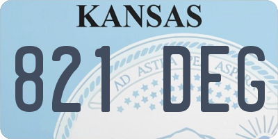 KS license plate 821DEG