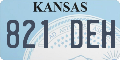 KS license plate 821DEH